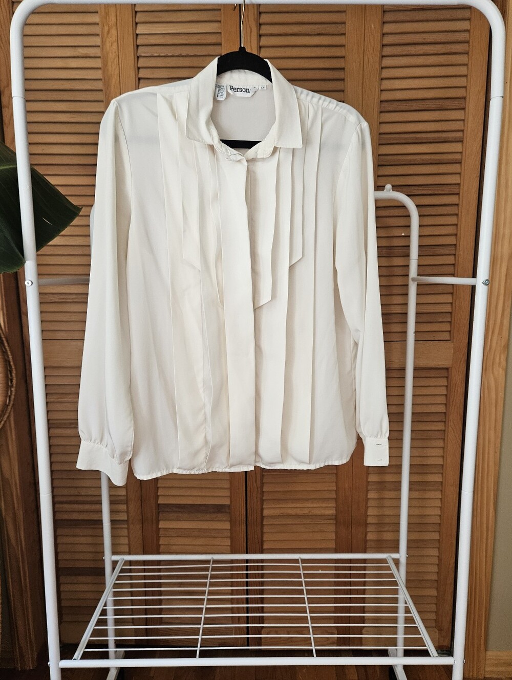 Vintage 70s 80s Pleated White Fall Couquette Collegiate Blouse